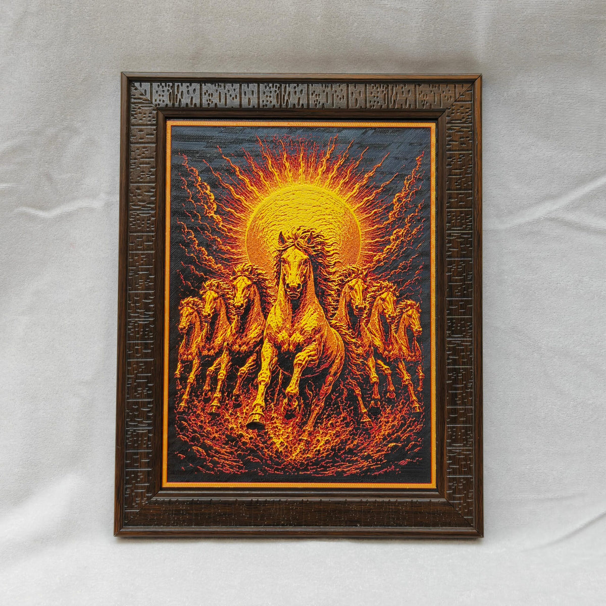 Seven Horses Hue-Forge Painting for Vastu