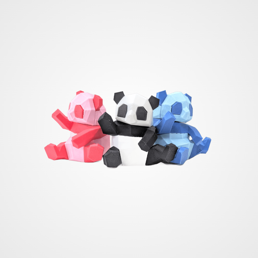 3D printed Baby Panda articulated toy by KalaaDhara, low-poly figure with movable joints